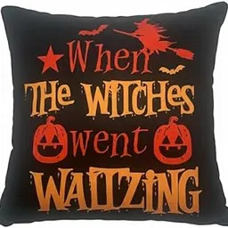 Happy Halloween Reversible Cushion 16 x 16 inches Witches Went Waitzing Halloween-image-15