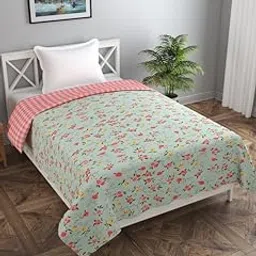 MORADO Glace Cotton 210 TC Single Bed Size Reversible Duvet Cover/Quilt Cover/Rajai Cover/Blanket Cover with Zipper (60x90 Inches, Multi Color)-picture-15