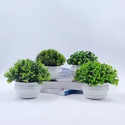 Flora Planet Artificial Potted Plants for Home & Office Decor | Pack of 4 Mini Faux Plants with Pots | Realistic & Low-Maintenance Decorative Greenery for Living Room, Table, Shelf, Bathroom & Kitchen-image-73