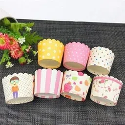 Paper Cupcake Liners, Muffin Cups for Kitchen Baking, Wedding Party (Random Colors and Designs) - Set of 50 Cups-image-34