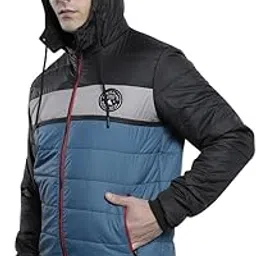 the indian garage co Men's Polyester Standard Length Slim Fit Solid Puffer Jackets-picture-20
