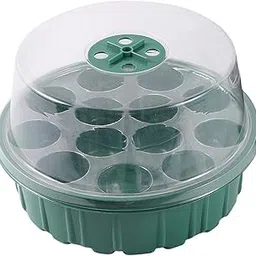 13 Holes Plant Starting Tray Set with Vents 8x5inch Starter Tray for Flowers Green-picture-58