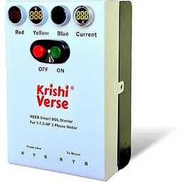 NEER 3-Phase DOL Smart Starter+ (1–7.5 HP) | Metal Body | Digital R-Y-B Voltmeters (0–500V) + Ammeter (0–99A) | For Submersible & Borewell Pumps-picture-34