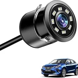Asryd Car Rear Backup Camera, Rear View LED Night Vision Camera Waterproof 170 Degree Wide Angle, Black, Reverse Camera Parking Guide For Maruti Suzuki Baleno (1 LED Camera) image 1