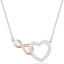 swarovski Infinity Necklace, Infinity And Heart, White, Mixed Metal Finish For Womens-picture-41