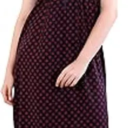 Women's Cotton All Over Print Maxi Nighty Night Gown-image-1