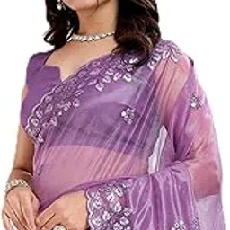 vairagee Women Beautiful Soft Twill Net Floral Pattern Embroidery Saree With Unstitched Blouse (6288)-picture-27