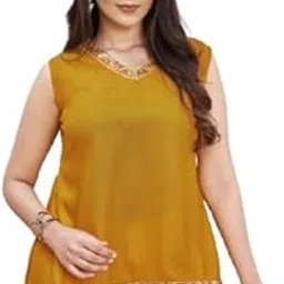 she and he Women's Solid Viscose Rayon Comfort Wear and Be Fashionable Tops image 1