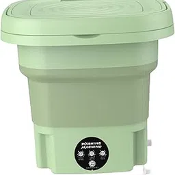 Foldable Mini Washing Machine Silent Small Bucket Washer for RV Dorm Camping Green-picture-18