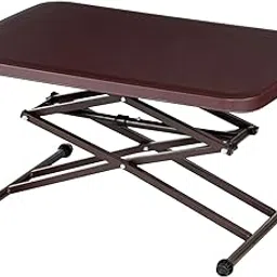 Supreme Scissor Height-Adjustable Rectangular Multi-Purpose Contemporary Plastic Folding Table (Globus Brown)-picture-29