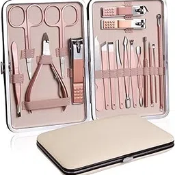 Avoren 18 IN 1 Stainless Steel Professional Manicure Set Nail Cutter For Women Nail Scissors Luxury Grooming Kit Manicure Pedicure Kit For Women-image-36