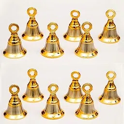 Aroha Pooja Mandir and Decorative Bell (1.5 inch, Pack of 12 Gold & Silver) image 1