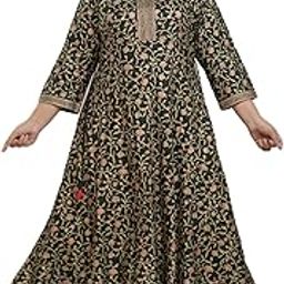 fashion zest Women's Regular fit Green Jaal Gown-picture-42