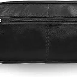 k london Leather Toiletry Wash Bag for Toiletries - Holiday Travel Washbag - Gym Bathroom or Shower Shaving or Cosmetics Kit Bag (KL_215_blk)-picture-21