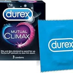 Durex Mutual Climax Condoms for Men & Women - 3 Count |Extra Dotted and Ribbed for Pleasure | Performa Lubricant for Long Lasting Climax Delay|Suitable for use with lubes & toys-picture-18