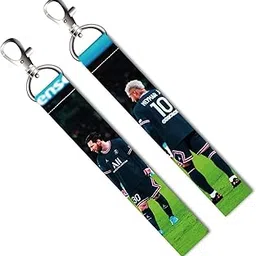 isee 360 2 PCs Neymar Jr and Messi Lanyard Tag with Swivel Lobster for Gift Luggage Bags Backpack Laptop Bags L X H 5 X 0.8 INCH-picture-20