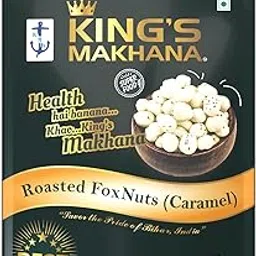BIG SIZE King's Makhana - Premium Roasted Foxnuts (Caramel) | Big Size Makhana | Healthy & Crunchy Snack | Resealable Zip-Lock Pack for Freshness | 60g-picture-47
