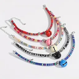 Pet Believe Cat Collars and Leads, Necklace Nylon Accessory Kitten Supply Cat Bell Collar Extension Chain Japanese Style Random Color 1 Pcs-picture-21
