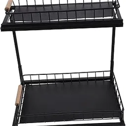 PRETYZOOM Sink Storage Organizer Multi-functional Bathroom Shelf Pull-for Spice and Kitchen Items Design for-picture-25