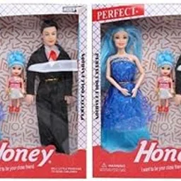 GUDDIYA WALE Plastic PREETY Couple Fashion Dolls with Movable Joints and Long Hair for Girls - Pack of 2-picture-55