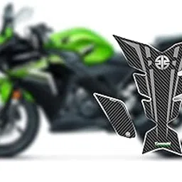 BIG FLAG 3D Embossed Bike Racing Tank Pad/Tank Sticker with SIDEPADS for Brand Specific Bikes (BKTPSIDVAR) (Kawaski)-picture-13