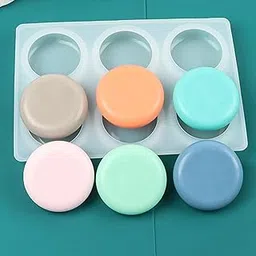 MoldBerry Silicone Soap Mold | 6 Cavity Round Soap Mould | Versatile Soap Mold for Crafting | Circular Soap Tray for Soap Making, Homemade Soap, Bath Bomb, Soap Bars (Multicolor – PK1)-picture-22