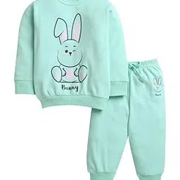bumzee Mint Green Girls Full Sleeves Cotton Sweatshirt & Jogger Set (Peb10001)-picture-38