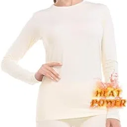 mancyfit Thermal Underwear for Women Long Johns Set Fleece Lined Ultra Soft Beige X-Large-picture-45
