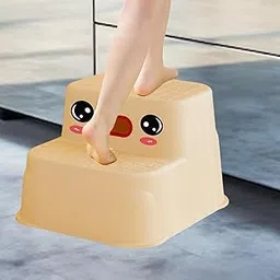 Cartoon Step Stool Kids Two Step Stool for Read Books Guest Rooms Play Piano White-image-37