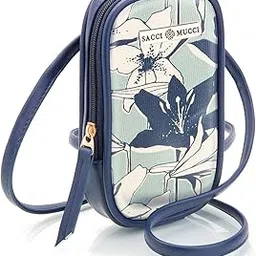 Designer Handmade Mobile Pouch Sling Bag for Women and Girls.100% Vegan Leather and Coated Duck canvas Fabric, Lightweight and Durable-image-18