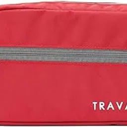 travalate Polyester Toiletry Travel Bags Makeup Shaving Kit Pouch for Men & Women, Single Part Multipurpose kit Bag for Toiletrys - Red & Grey-picture-21