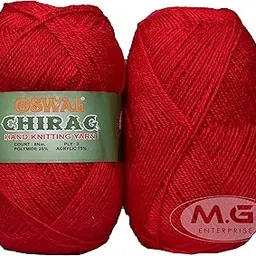 M.G ENTERPRISE Big Ball Red (200 gm) Wool Ball Hand Knitting Wool/Art Craft Soft Fingering Crochet Hook Yarn, Needle Knitting Yarn Thread dye Z-picture-29