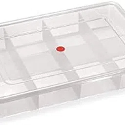SHOPATHON INDIA 8 Grids High Thickness Plastic Multipurpose Storage Box With Tight Lid (X-Large, Rectangular)-image-83