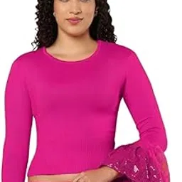 Women's Classic Crew Neck Long Sleeve Knit Sweater, Fitted Crop Style-picture-18