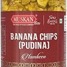 Muskan Snack Banana Chips, Thin Crunchy Crispy, Pudina Flavour, 175g-picture-34
