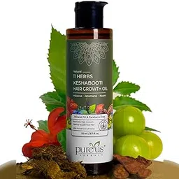 Pureus Herbals 11 Herbs Keshabooti Herbal Hair Growth Oil for Hair Fall Control, Growth & Thickness – Natural Hibiscus, Neem & Jatamansi – Mineral Oil & Paraben Free with Comb Applicator – 110ml-picture-55