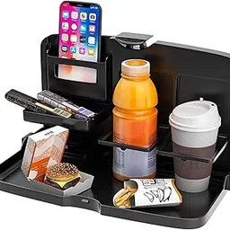 A N K BRIDE HUB Plastic Multi-Functional Portable Foldable Automobiles Car Backseat Tray Desk - Black Portable Car Vehicle Back Seat Tray Table For Food, Meal, Snack, Laptop-image-16