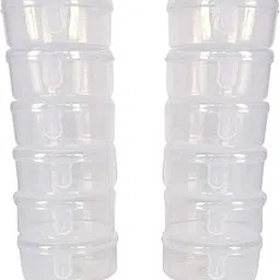 Feliz Sunrise Clear Plastic Circular Storage Boxes Diameter 3.25 inches Height 1.25 inches (Set of 12)-picture-59