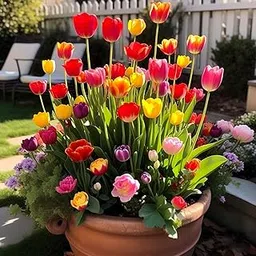 BlimBurn Tulip Mix Flower Seeds Pack of 50 - Low Maintenance, Vibrant Flowers, All Year Grow.-picture-24