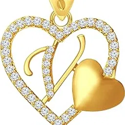 vshine fashion jewellery VSHINE Alphabet "V" Pendant initial Letter American Diamond Studded Pendant Locket with Gold Chain Gold Plated Collection Fashion Jewellery for Women, Girls, Boys and men-VSP1672G-picture-17