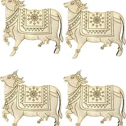Bs amor 4 Pcs Cow Pre Marked Wooden MDF Shapes Cutout for Crafts Work Home, Room Decor Artistic DIY Work Art (4.5 x 5 Inch)-image-95