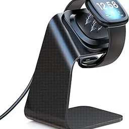 Zitel® Charger Stand Compatible with Fitbit Sense/Versa 3 Charging Cable Premium Aluminum Charger Dock - Black-picture-14