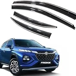 Compatible Chromeline Silverline Door Visor Wind Deflector Maruti Fronx Set of 4 Pieces-picture-23