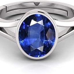 todani jems 14.25 Ratti Neelam Stone Original Certified Blue Sapphire Gold Plated Adjustable Woman Man Ring With Lab Certificate For Unisex Adult-picture-2