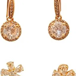 zyraah American Diamonds Studded Earrings Combo | Light Weight & Classy | Combo of 2 Stylish Designs-picture-36