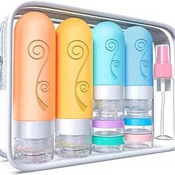 vodvob 16 Pack Travel Bottles Set for Toiletries, TSA Approved Travel Containers Leak Proof Silicone Squeezable Travel Accessories 2oz 3oz for Shampoo Conditioner Lotion Body Wash (BPA Free), Orange, Modern-picture-22