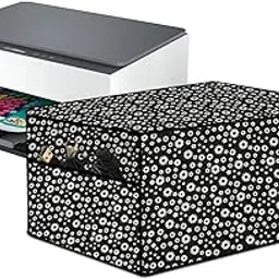 The Furnishing Tree Polyester Waterproof & Dustproof Printer Cover – Compatible with PIXMA Canon E4570 Printers, Floral Pattern White , Dimensions in DxWxH - ( 33x45x15 CM)-picture-28