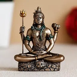 eCraftIndia Brown Resin Meditating Lord Shiva Statue | Lord Shiva Idol for Home Decor Pooja Room Office Car Dashboard | Shiv Murti | Shiv Idol Gift for Diwali Housewarming Maha Shivratri Birthday-picture-13