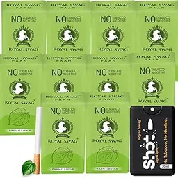 ROYAL SWAG Ayurvedic & Herbal Cigarettes 100% Tobacco-free and Nicotine-free PAAN Flavour(100 Sticks) With Anti Addiction Shot Spray 20 ml | Made with Natural Ingredients - Made in India-image-75
