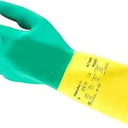 Ansell AlphaTec 87-900 Multi-Purpose Work Gloves, Chemical Resistant, Durable Design, Strong Grip, Cotton Flocked, Industrial Safety Glove in Latex, Men Women, Green, Size M (1 Pair)-picture-36